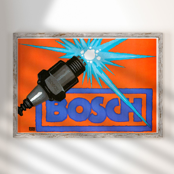 Retro-Poster Bosch, Zündkerzen