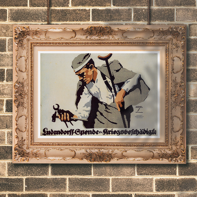 Weinleseplakat Ludendorff Spende Pelz Kriegsbeschadigte