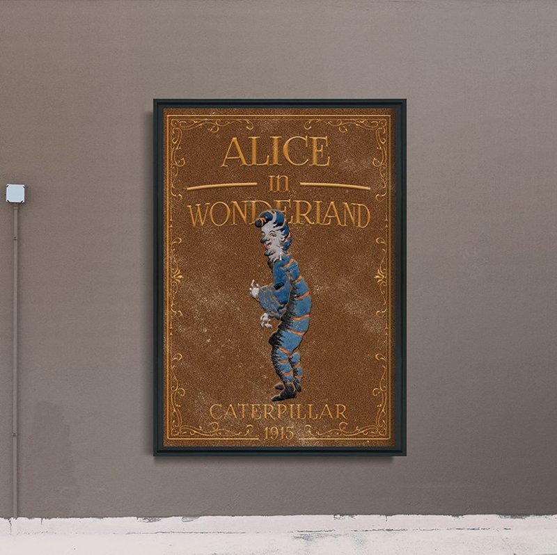 Poster an der Wand Alice im Wunderland Raupe