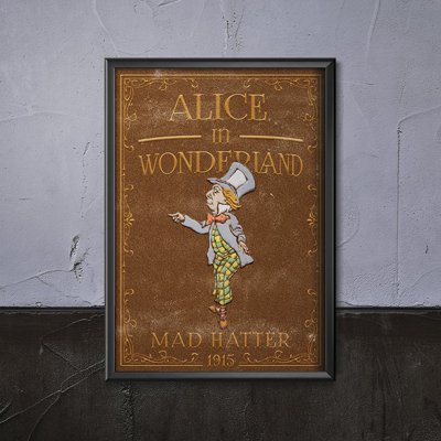 Poster an der Wand Alice im Wunderland Hutmacher
