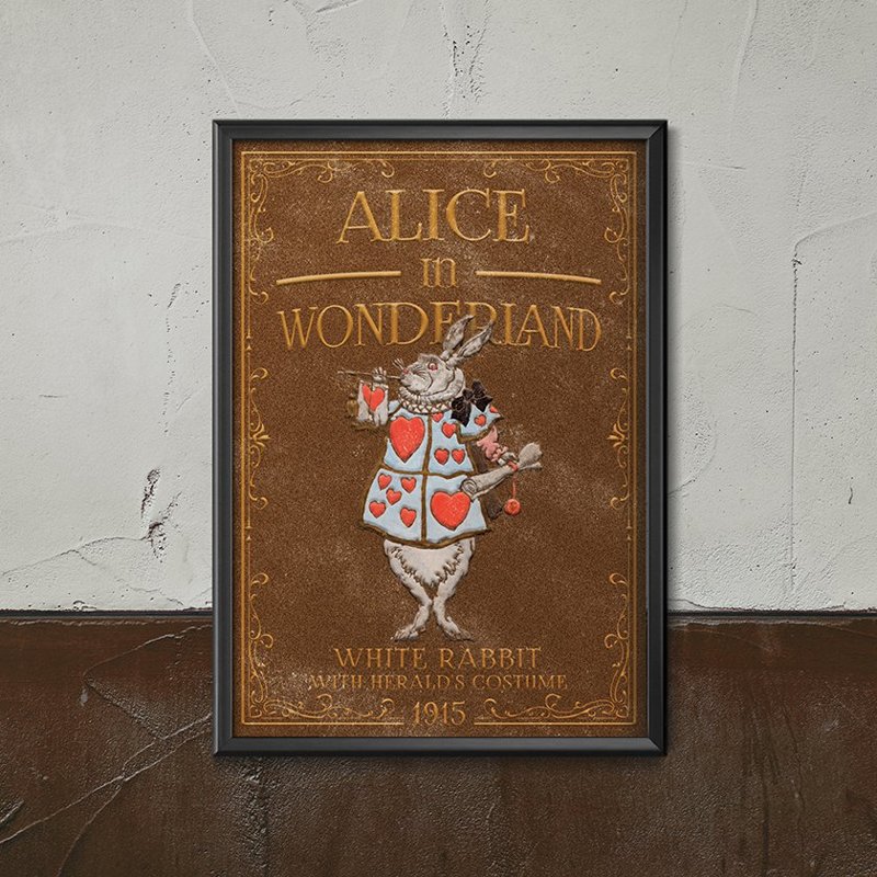 Poster an der Wand Alice im Wunderland Weißes Kaninchen mit Herolds Kostüm