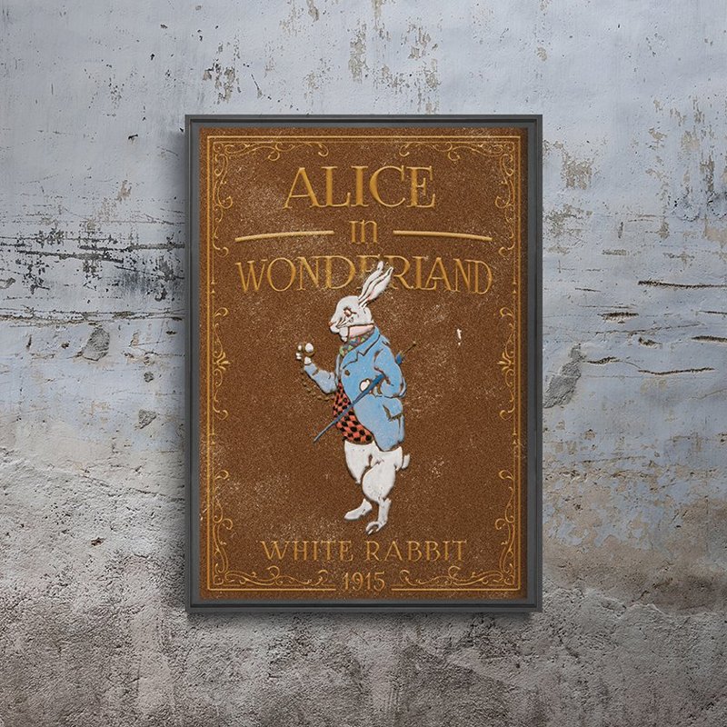 Poster Alice im Wunderland weißes Kaninchen