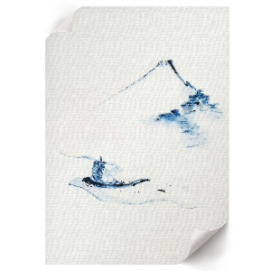Poster-Kunstdruck mit Motiv eines Mannes in einem Boot