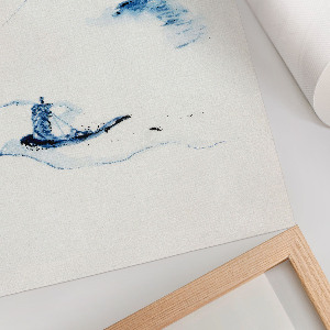 Poster kunstdruck Mann in einem Boot