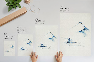 Poster kunstdruck Mann in einem Boot