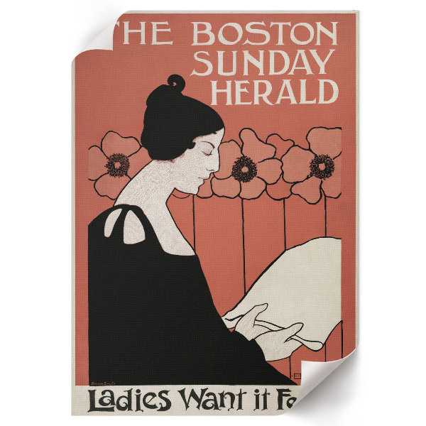 Wand poster Frau mit einer Zeitung