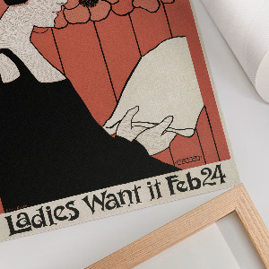 Wand poster Frau mit einer Zeitung