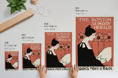 Wand poster Frau mit einer Zeitung