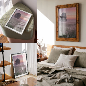 Poster auf leinwand Ein Baum auf der Wiese