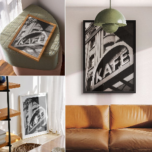 Kunstdruck leinwand Stadtcafé