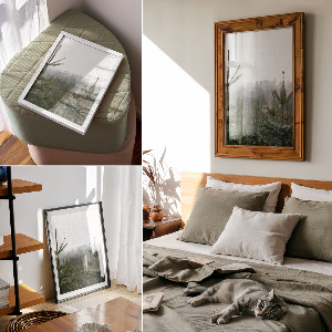 Poster auf leinwand Grüne Nadelbäume