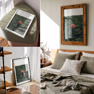 Retro poster Grüne Landschaft