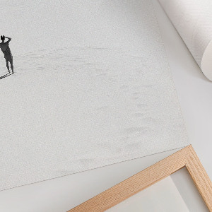 Poster auf leinwand Mann im Sand