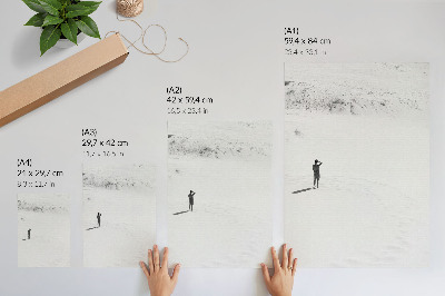 Poster auf leinwand Mann im Sand