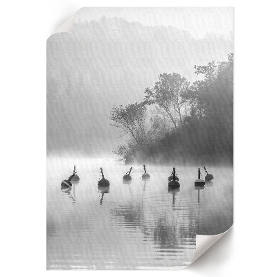 Poster auf leinwand Neblige Landschaft