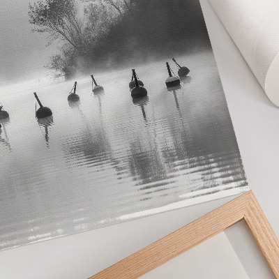 Poster auf leinwand Neblige Landschaft