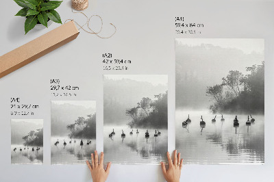 Poster auf leinwand Neblige Landschaft