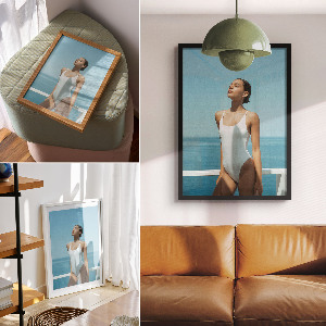 Retro plagát Žena na jachte