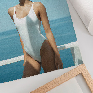 Retro plagát Žena na jachte