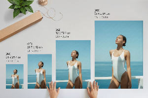 Retro plagát Žena na jachte