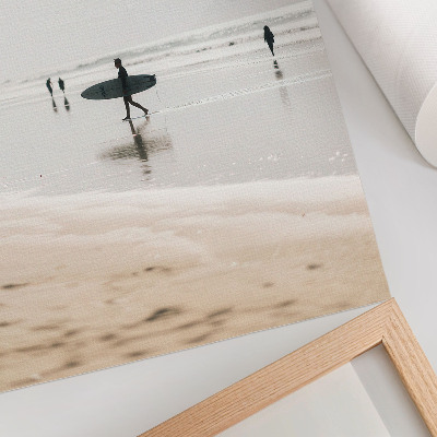 Poster auf leinwand Surfer am Strand
