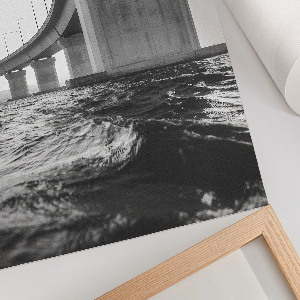 Poster auf Leinwand mit Motiv einer Brücke über dem Wasser