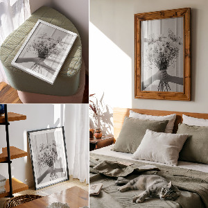Bilder-Poster mit weißen Blüten