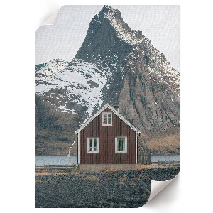 Wandposter mit Motiv einer Berghütte