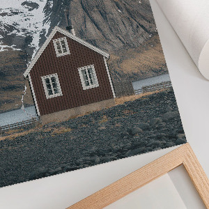 Wandposter mit Motiv einer Berghütte