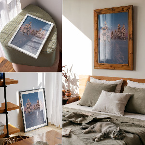 Poster auf Leinwand mit Winterlandschaft