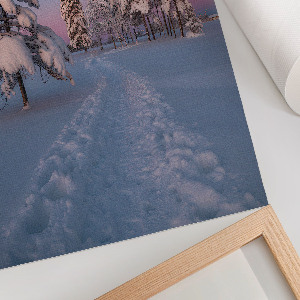 Poster auf Leinwand mit Winterlandschaft