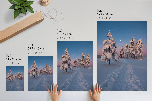 Poster auf Leinwand mit Winterlandschaft
