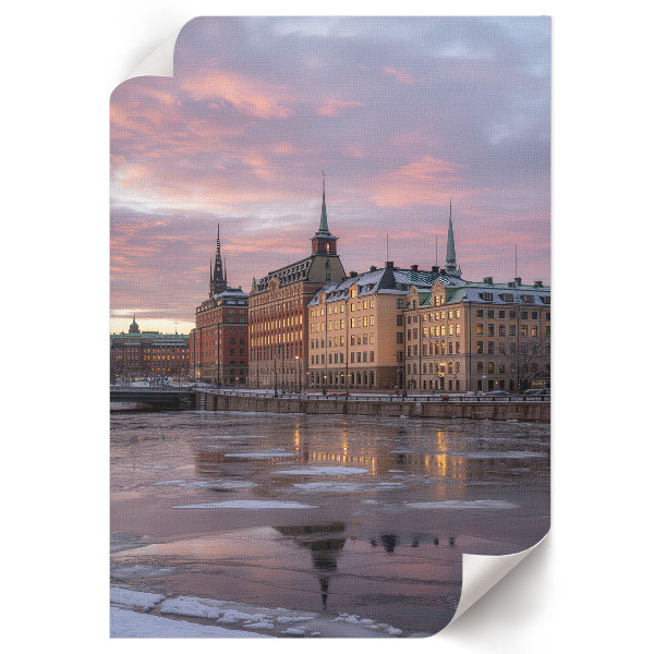 Wandposter „Die Stadt am Abend“