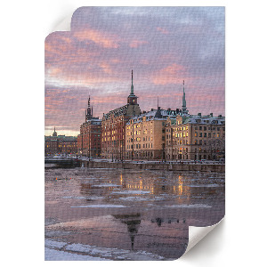 Wandposter „Die Stadt am Abend“
