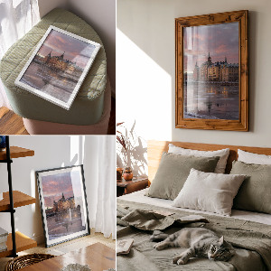 Wandposter „Die Stadt am Abend“
