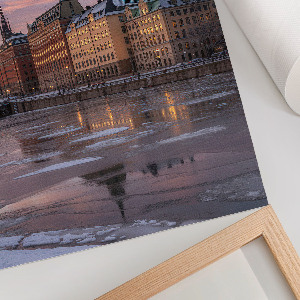 Wandposter „Die Stadt am Abend“