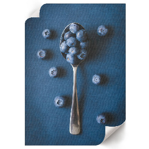 Kunstdruck-Poster „Ein Löffel voll Blaubeeren“