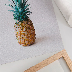 Kunstdruck auf Leinwand mit tropischer Ananas