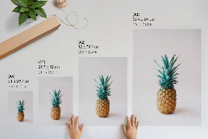 Kunstdruck auf Leinwand mit tropischer Ananas