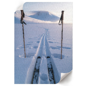 Retroposter mit Winteransicht