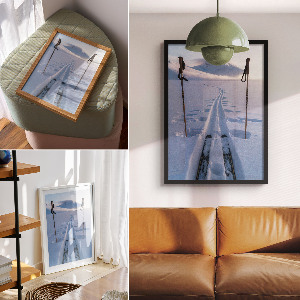 Retroposter mit Winteransicht