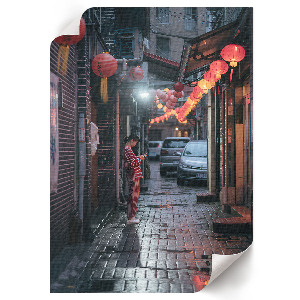 Poster auf Leinwand mit Motiv einer asiatischen Straße