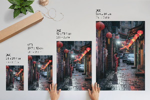 Poster auf Leinwand mit Motiv einer asiatischen Straße