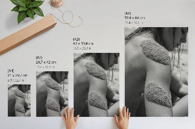 Poster kunstdruck Frau mit Sand