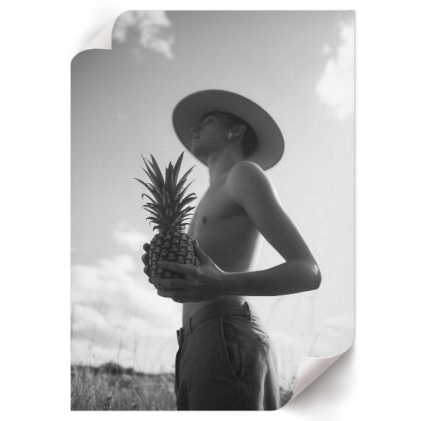 Retro-Poster mit Ananas-Porträt