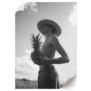 Retro-Poster mit Ananas-Porträt