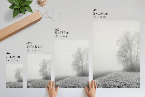 Poster auf Leinwand mit Nebellandschaft