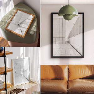 Poster Kunstdruck im minimalistischen Raumdesign