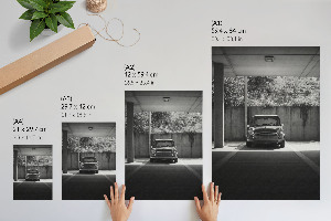 Poster mit Retro-Fahrzeugmotiv auf Leinwand