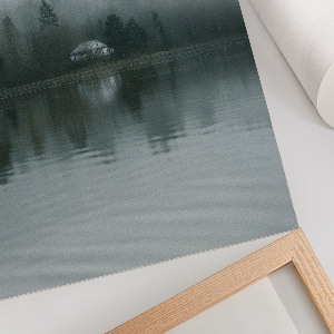Poster Kunstdruck mit Nebellandschaft